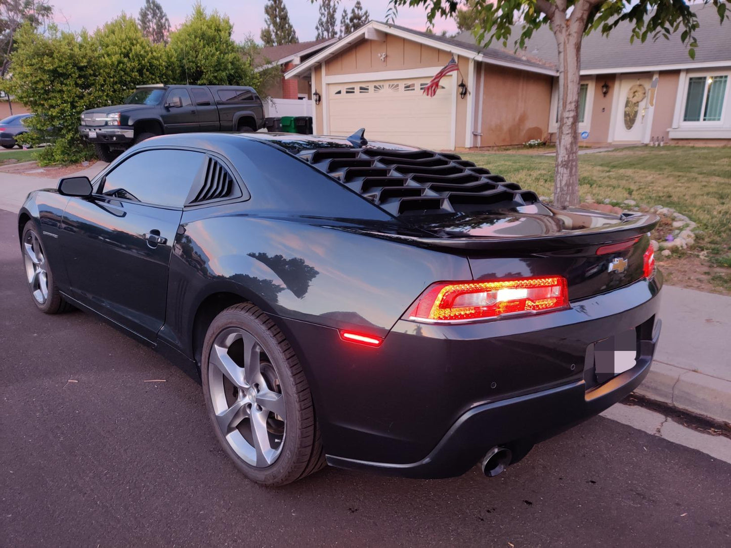 Rear & Side Window Louvers Cover Set for Chevy Camaro 2010-2015