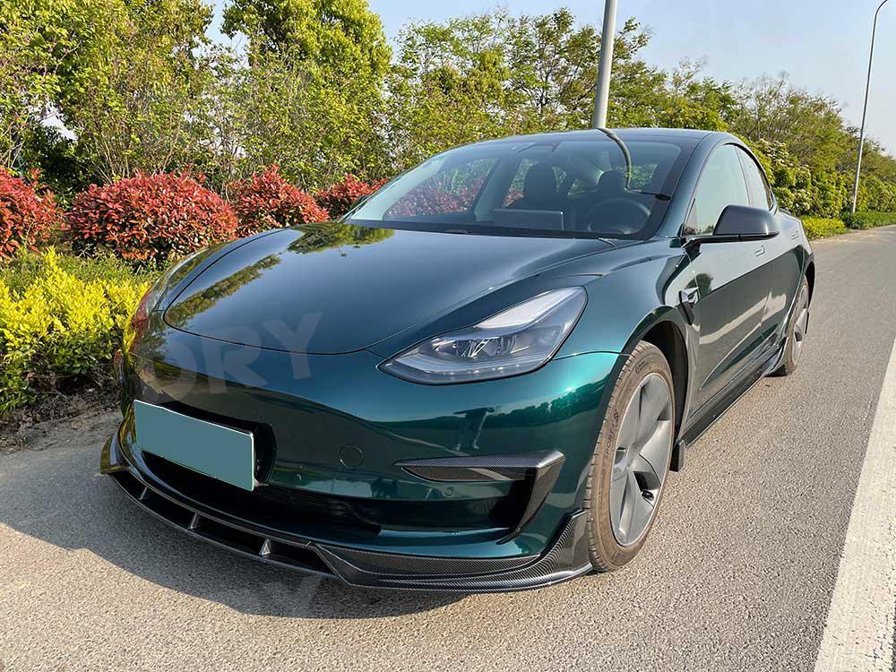 Full Body Kits for 2019-2023 Tesla Model 3 Front Splitter / Rear Diffuser / Side Skirts / Spoiler