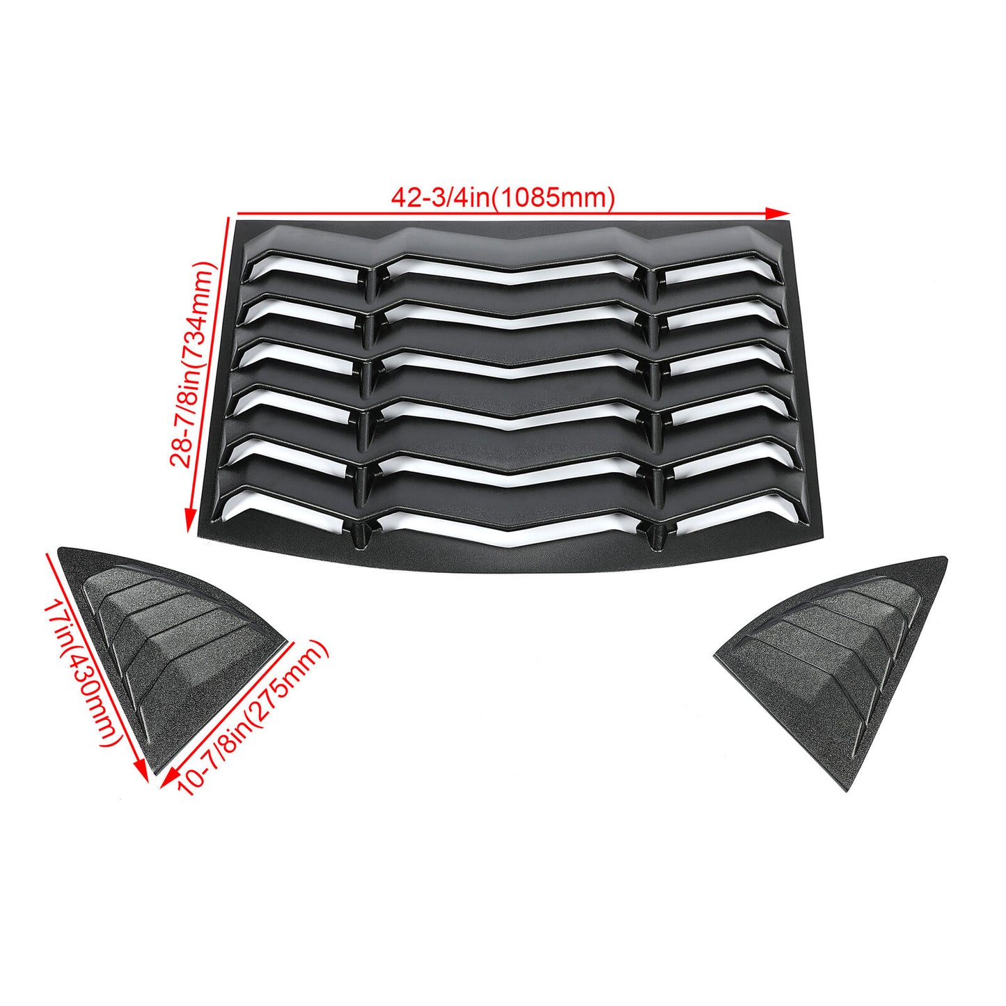 Rear & Side Window Louvers Cover Set for Chevy Camaro 2010-2015